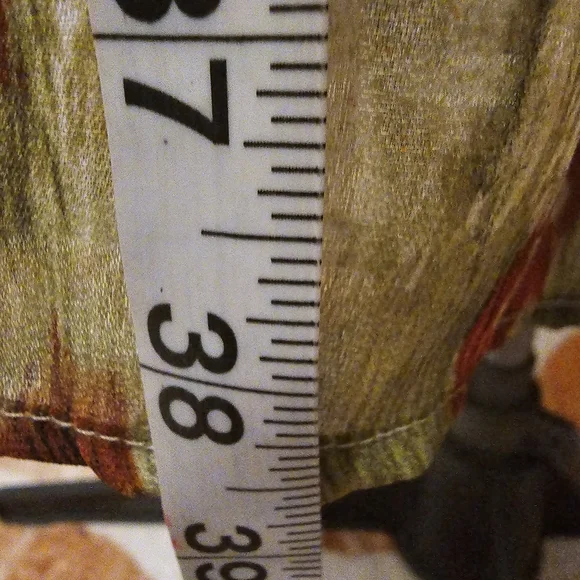 Sunny Leigh Floral Multicolor Sleeveless Dress Sheer Sz Large - Picture 9 of 10